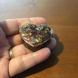 Monet Foliage Heart Trinket Box